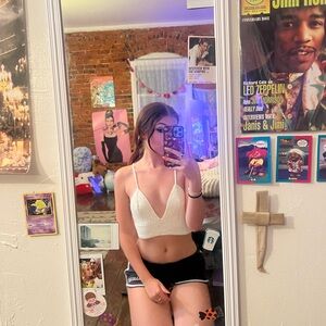 Women's White Knit Bralette